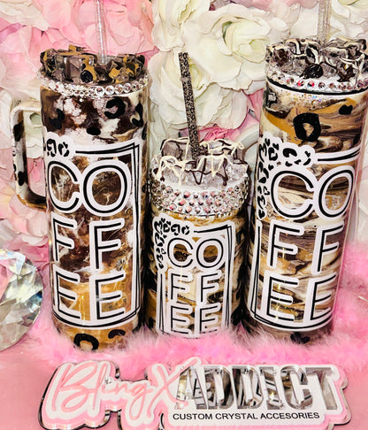 Coffee, Leopard, Leggings, DONE! Caffeine Swirl Epoxy Tumbler Mug Cup
