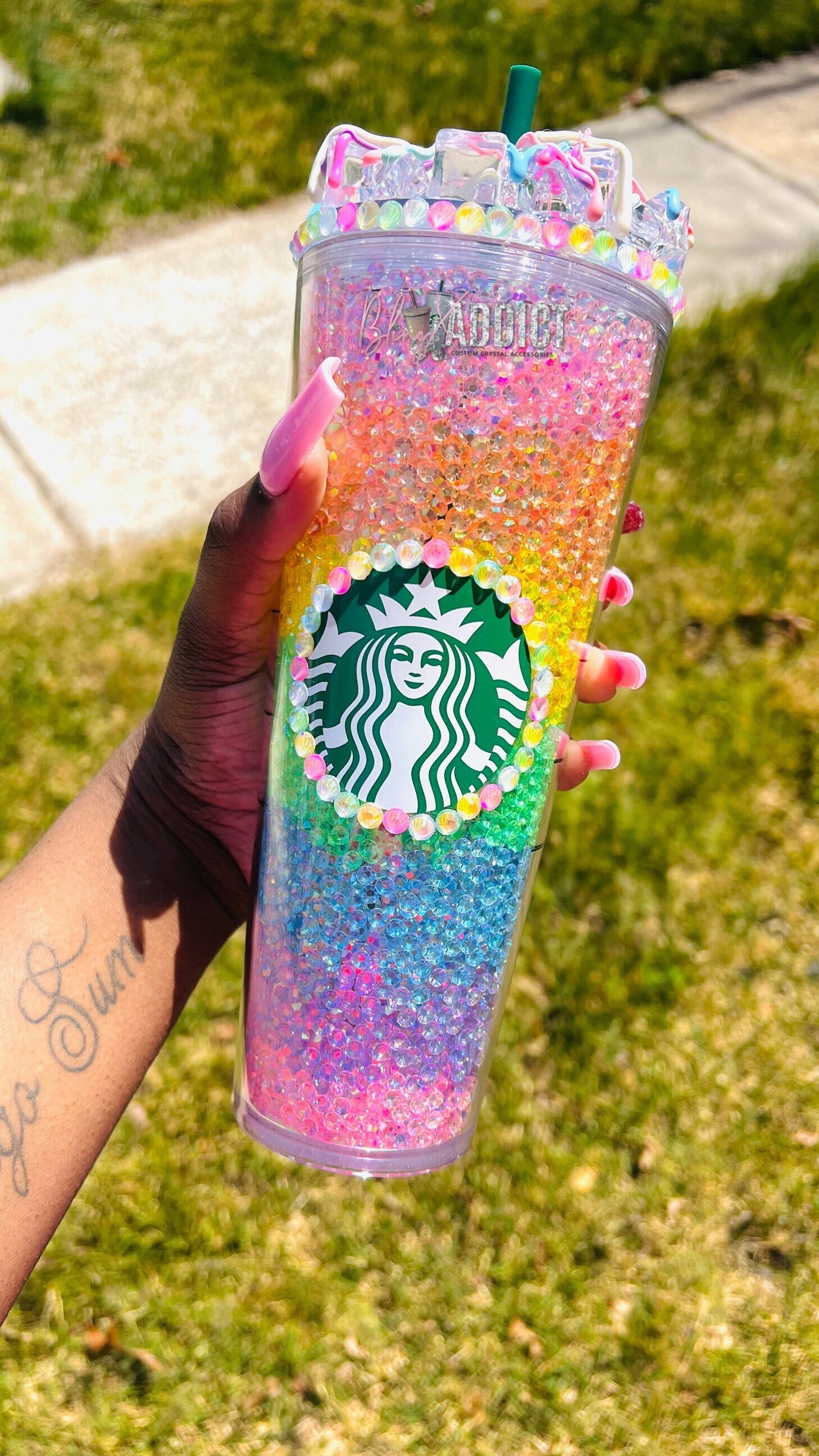 The ORIGINAL Pastel Rainbow Crush Crystal Starbucks Tumbler