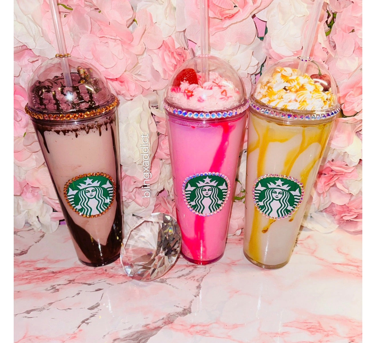 Bling My Frappe Custom Faux Drink Starbucks Tumbler Cup