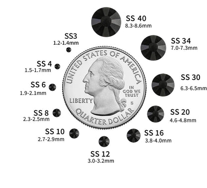 Jet Black Glass Rhinestones