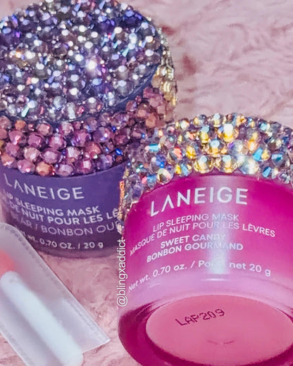 Crystal Bedazzled Laneige Korean Lip Sleeping Mask  Rhinestone Lip Care | Custom Sparkle Beauty Lipgloss
