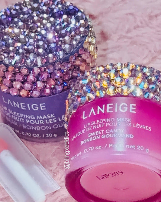 Crystal Bedazzled Laneige Korean Lip Sleeping Mask  Rhinestone Lip Care | Custom Sparkle Beauty Lipgloss