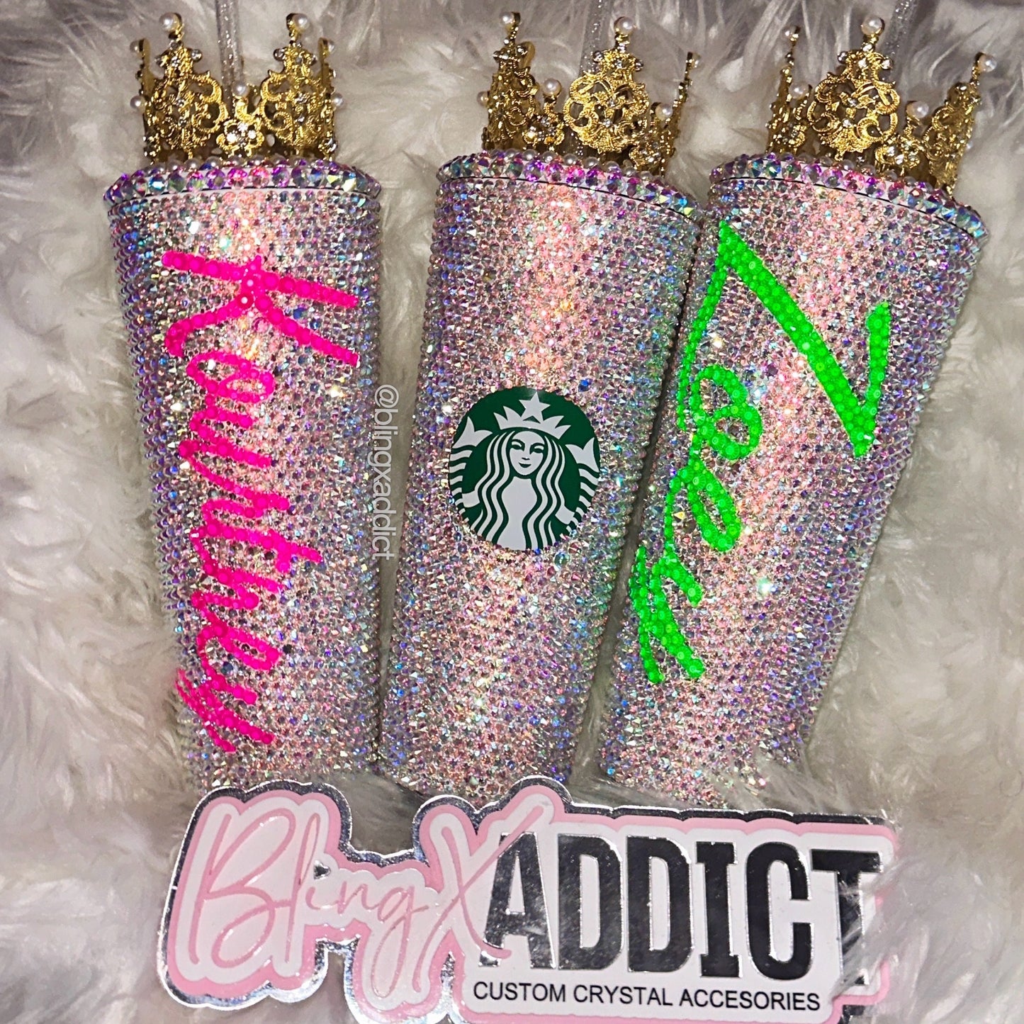 Custom Swarovski Crystal Starbucks Tumbler: 'I'm The Queen' Bling Cup