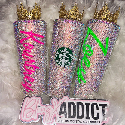 Custom Swarovski Crystal Starbucks Tumbler: 'I'm The Queen' Bling Cup
