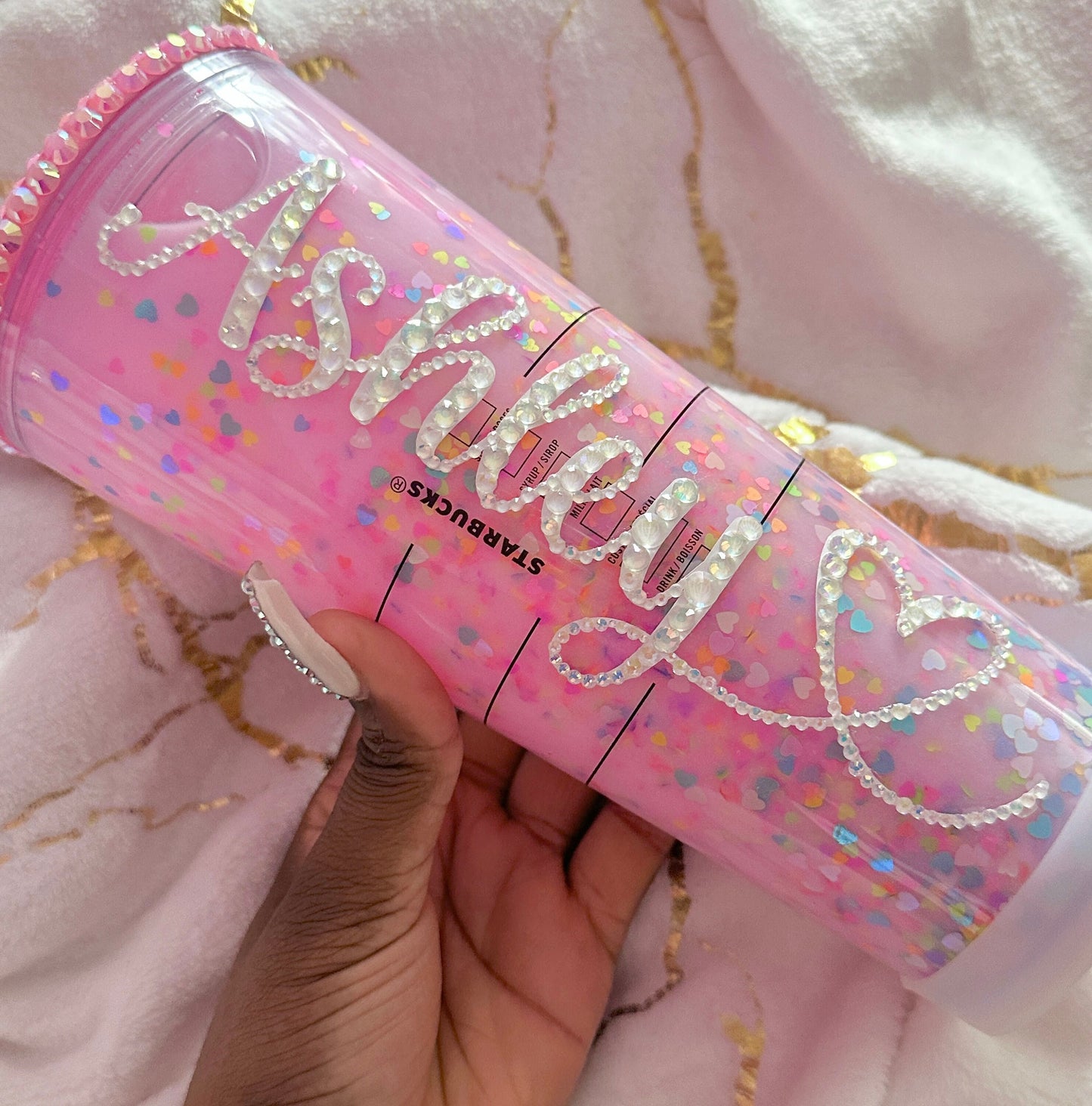 Glitter Liquid Customized Snow Globe Starbucks Tumbler Cup
