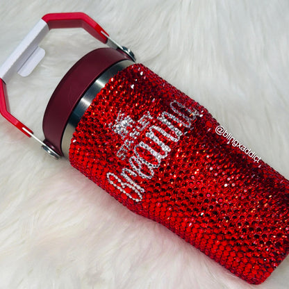 Personalized Crystal Bling Stanley Tumbler, Custom Sparkly Drinkware, 60oz 40oz 30oz 20oz