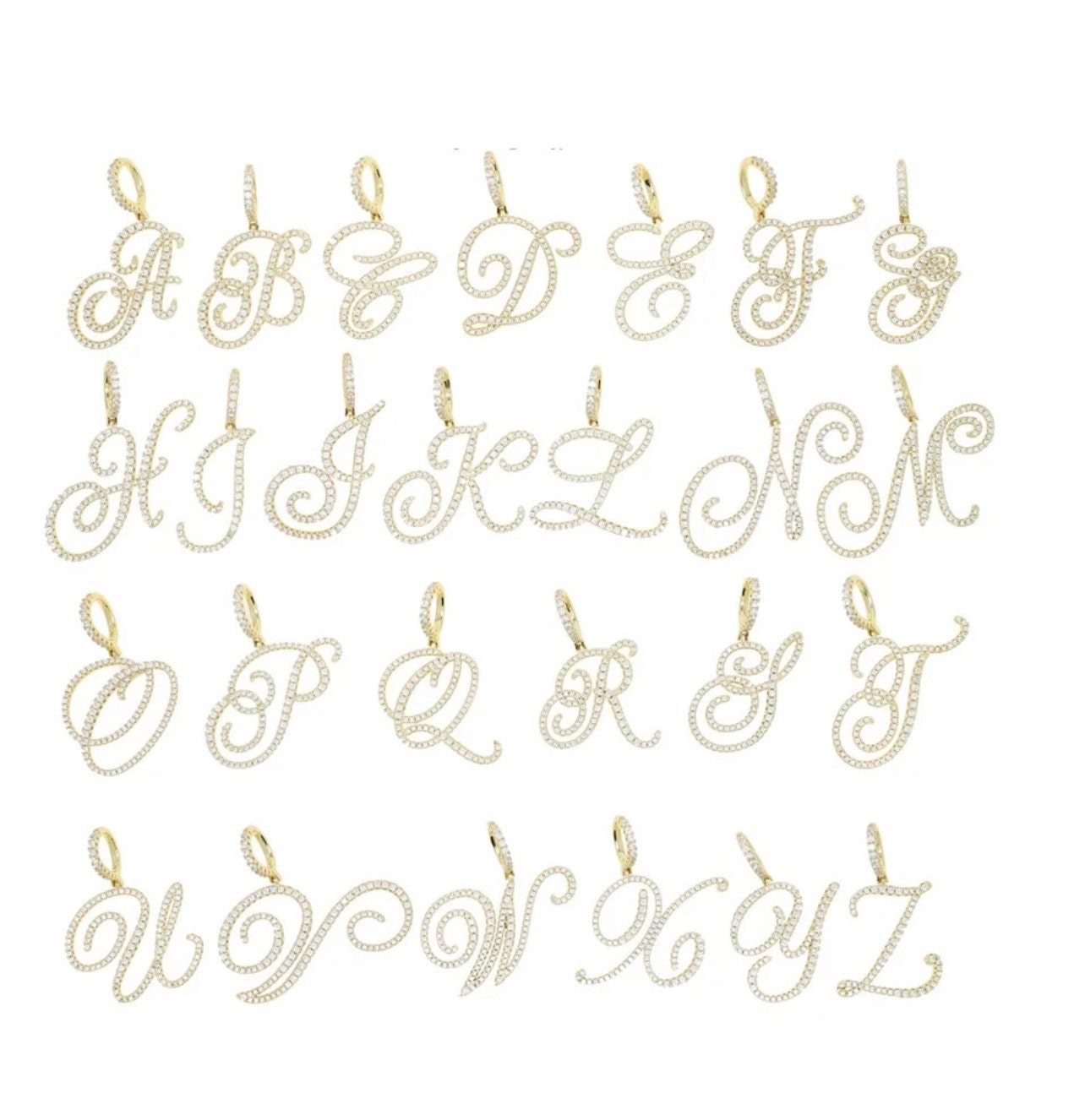 Alphabet Bling CZ Initial Tennis Chain Necklace