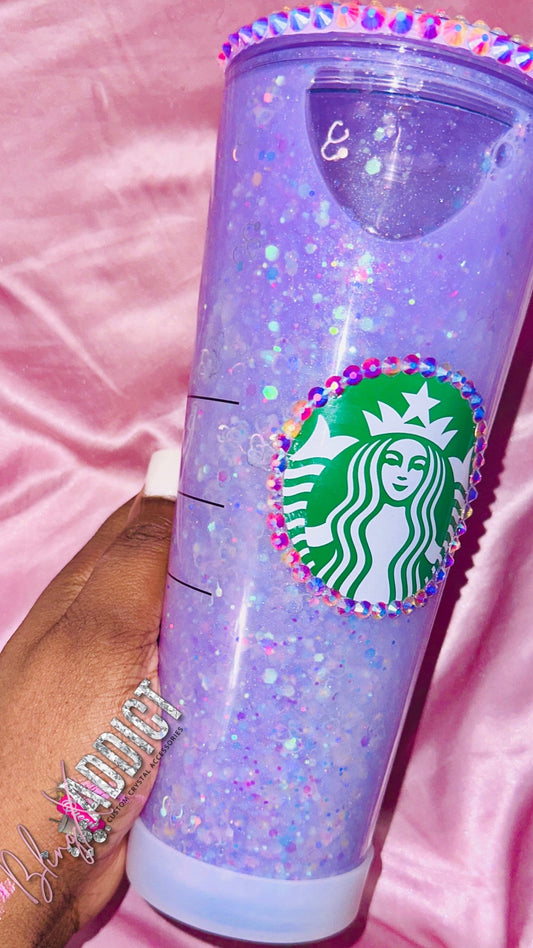 Glitter Liquid Customized Snow Globe Starbucks Tumbler Cup - Bling Addict