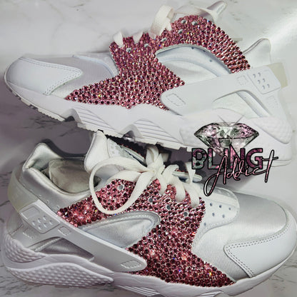 Bedazzled Swarovski Women’s Nike Air Huarache Crystal Bling Sneakers