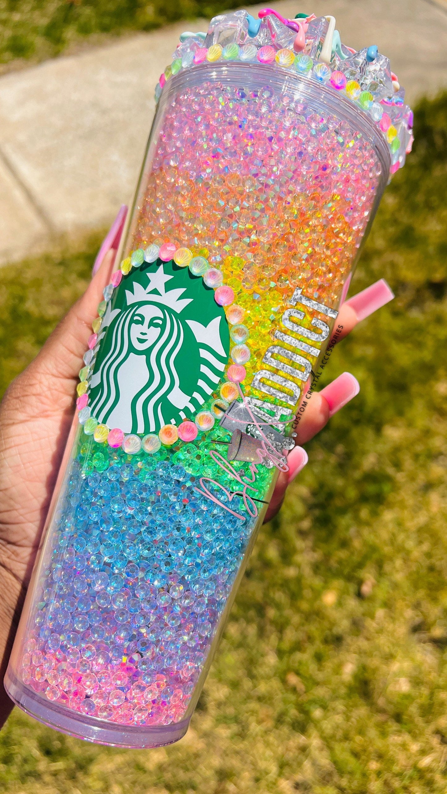 The ORIGINAL Pastel Rainbow Crush Crystal Starbucks Tumbler
