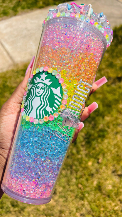 The ORIGINAL Pastel Rainbow Crush Crystal Starbucks Tumbler
