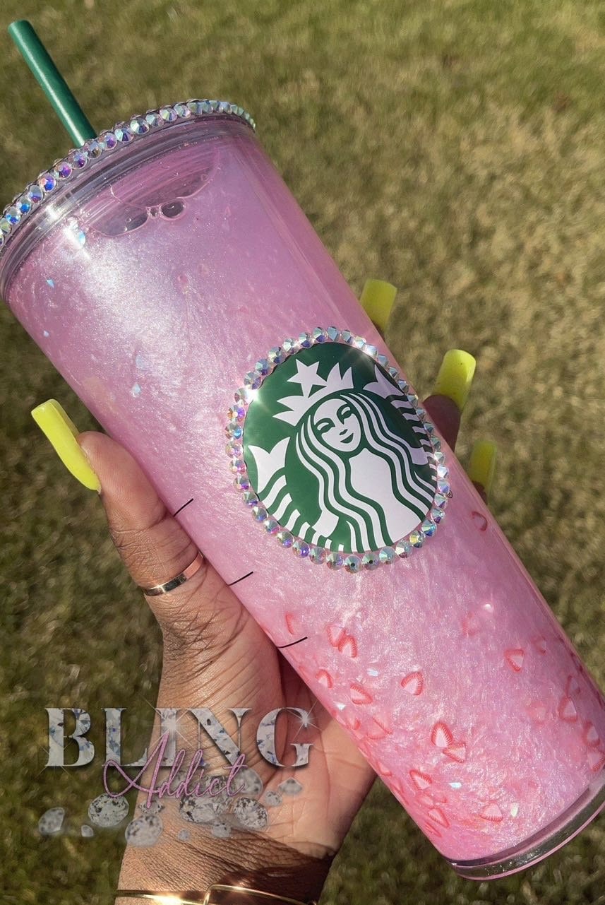 Glitter Liquid Customized Snow Globe Starbucks Tumbler Cup