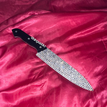 Bling Knife Prop for Halloween Costumes | Rhinestone Crystal Fake Knife | Sparkly Horror Cosplay Accessory