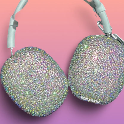 Bedazzled AirPods Max Covers | Swarovski or Glass Crystals | Custom Colors | Name Add-On | Bling Headphones