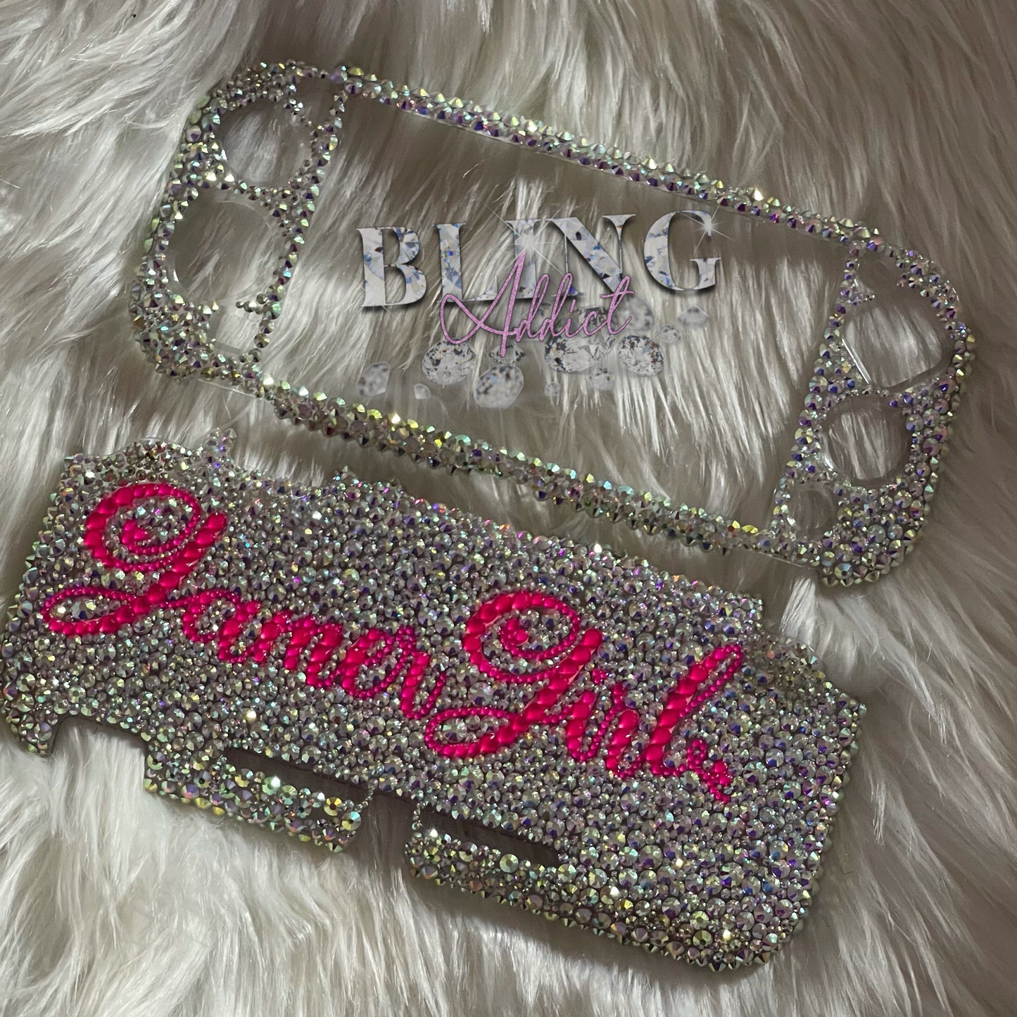Neon Pink Glow in the Dark Gamer Girl Bling Nintendo Switch Lite Case