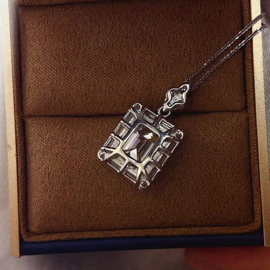 Starlight Solitaire 5 Carat Moissanite Pendant Necklace | 925 Sterling Silver Diamond Alternative Necklace - Bling Addict