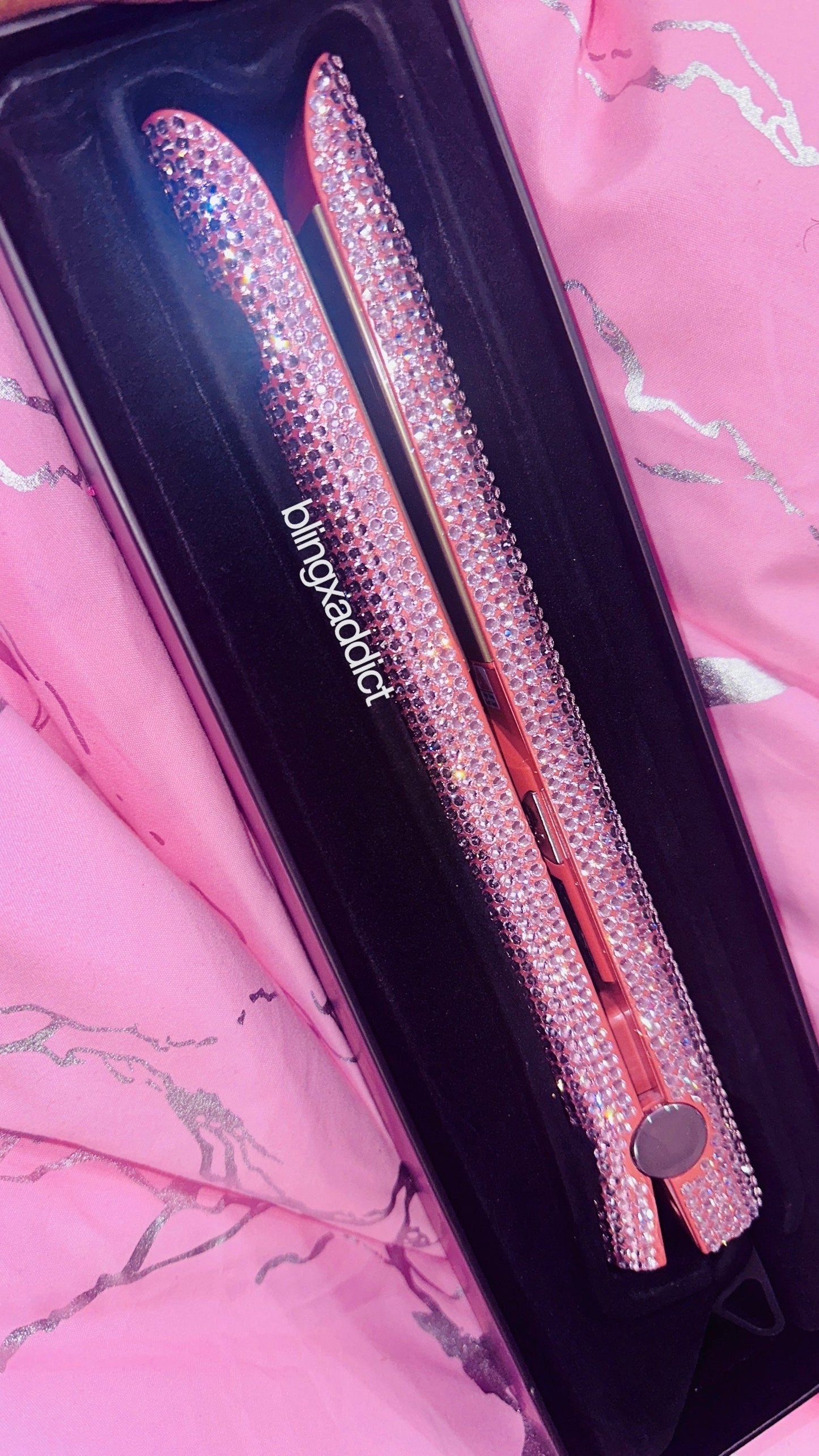 Bedazzled Crystal Flat Iron | Rhinestone Bling Hair Straightener | Custom 1” or 2” Styling Tool