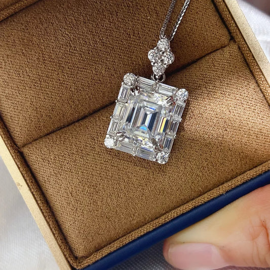 Starlight Solitaire 5 Carat Moissanite Pendant Necklace | 925 Sterling Silver Diamond Alternative Necklace - Bling Addict