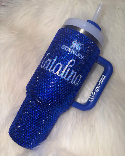Personalized Crystal Bling Stanley Tumbler, Custom Sparkly Drinkware, 60oz 40oz 30oz 20oz