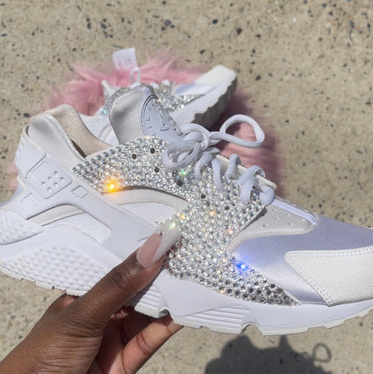 Bedazzled Swarovski Women’s Nike Air Huarache Crystal Bling Sneakers