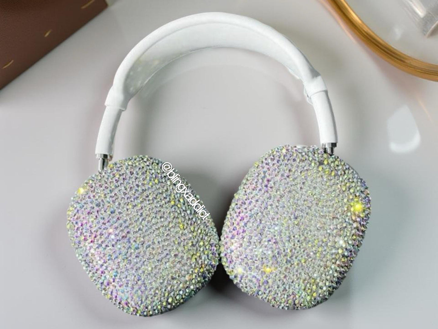 Bedazzled AirPods Max Covers | Swarovski or Glass Crystals | Custom Colors | Name Add-On | Bling Headphones