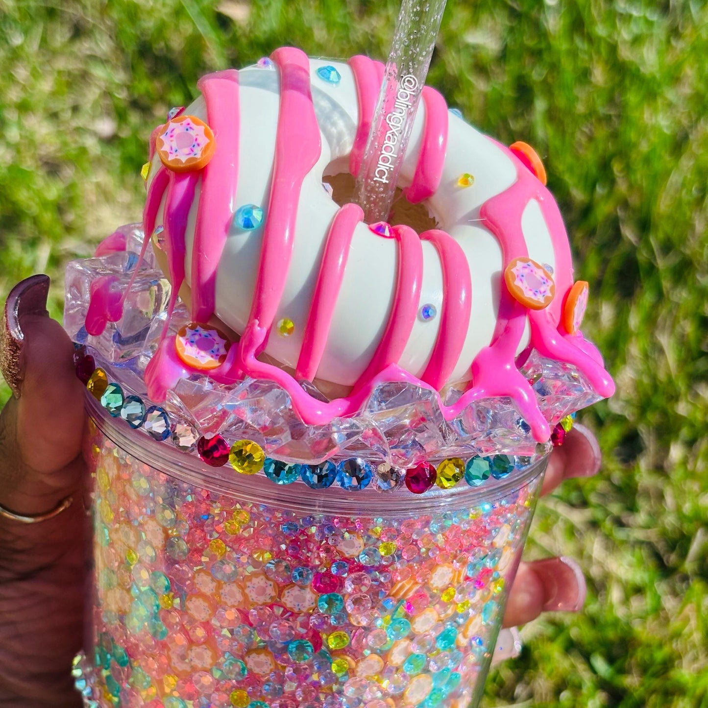 Donut Worry, Be Sparkly – Blinged Out Starbucks Cup Filled with Crystals & Sweet Sprinkle Style