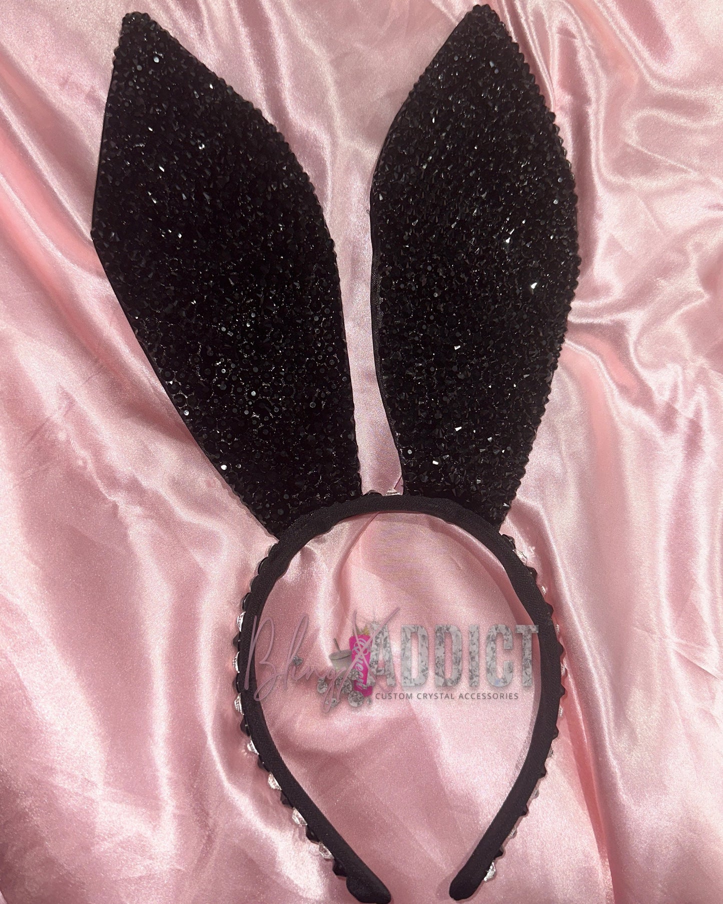 Crystal Bling Customized Rhinestone Bunny Ears Headband