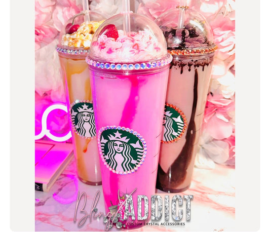 Bling My Frappe Custom Faux Drink Starbucks Tumbler Cup - Bling Addict