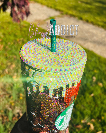 Hocus Pocus CRYSTAL Bling Snowglobe Glitter Tumbler