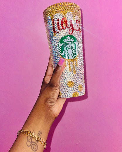 Winnie the Pooh Crystal Bling Tumbler Cup: Hunny Bear Starbucks Cup