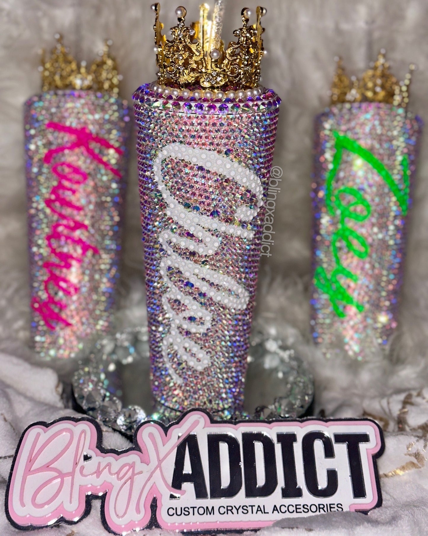 Custom Swarovski Crystal Starbucks Tumbler: 'I'm The Queen' Bling Cup