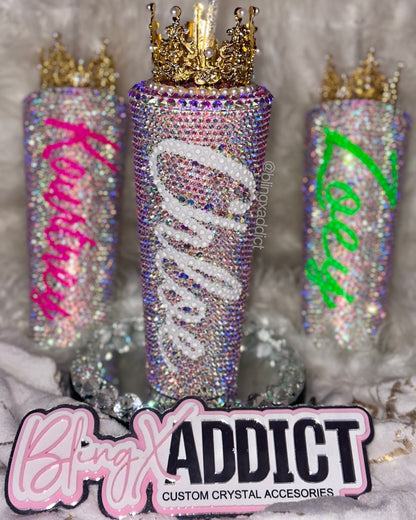 Custom Swarovski Crystal Starbucks Tumbler: 'I'm The Queen' Bling Cup
