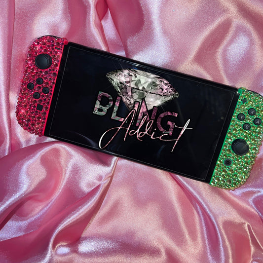 Custom Crystal Nintendo Switch Joy-Con Controllers | Handmade Rhinestone Controllers - Bling Addict