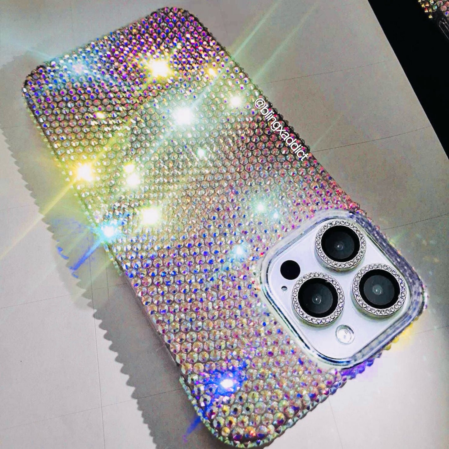Custom Swarovski Crystal Bling Phone Case: Luxe Sparkle Cover for iPhone, Samsung, Google Pixel and Other Phone Models
