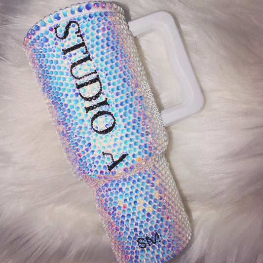 Custom Simply Modern Bling Tumbler – Personalized Rhinestone Cup | 20oz 24oz 28oz Skinny or 30oz 40oz Handle