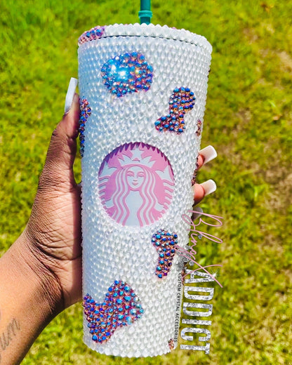 Need Some Milk? Custom Cow Print Crystal Starbucks Tumbler Cup with Straw