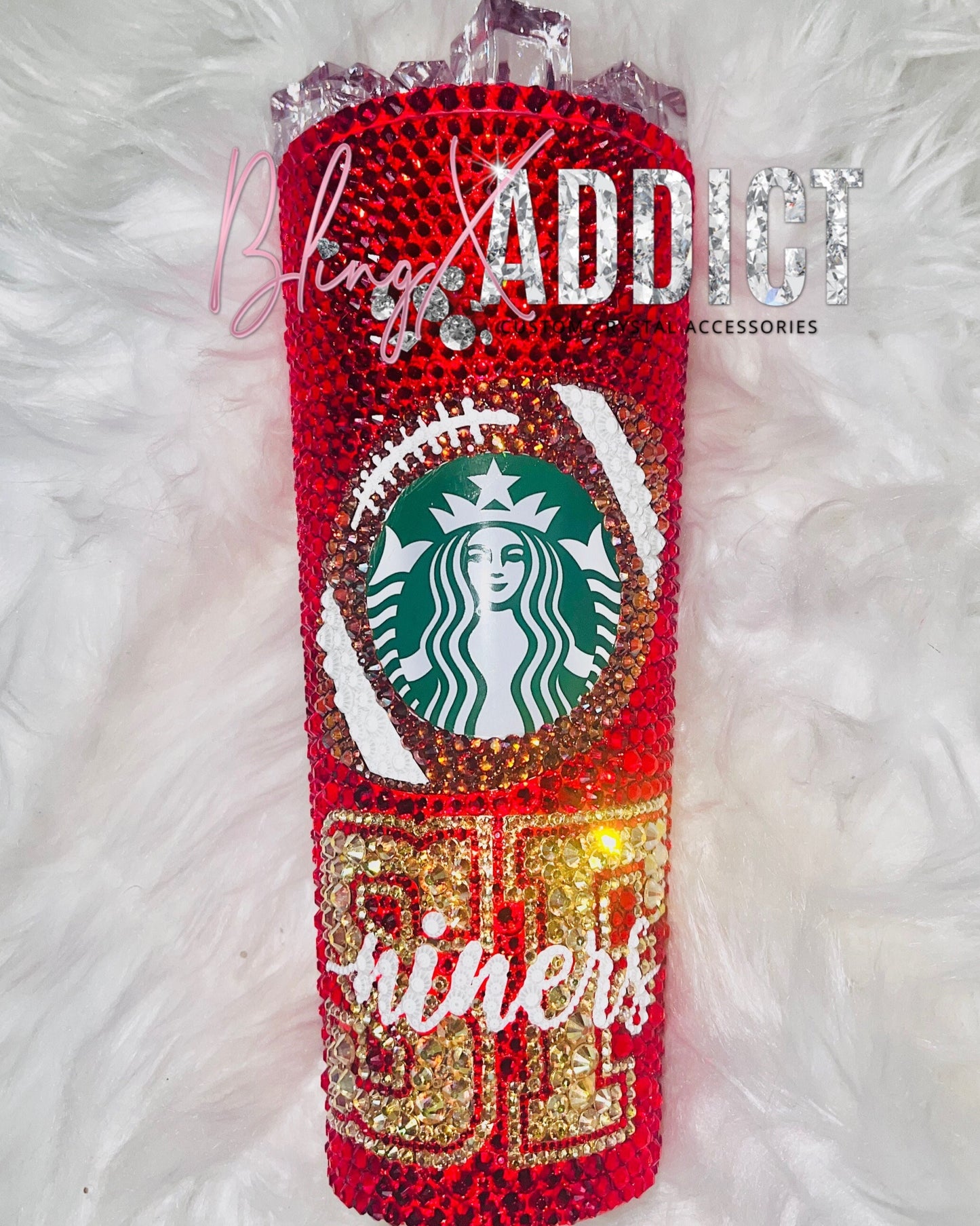 Rep Your Team NFL Crystal Bling Starbucks Cup