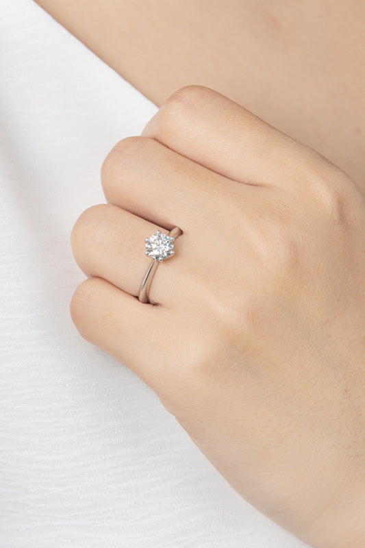 Wonderful Life 1 Carat Moissanite Platinum-Plated Ring - Bling Addict