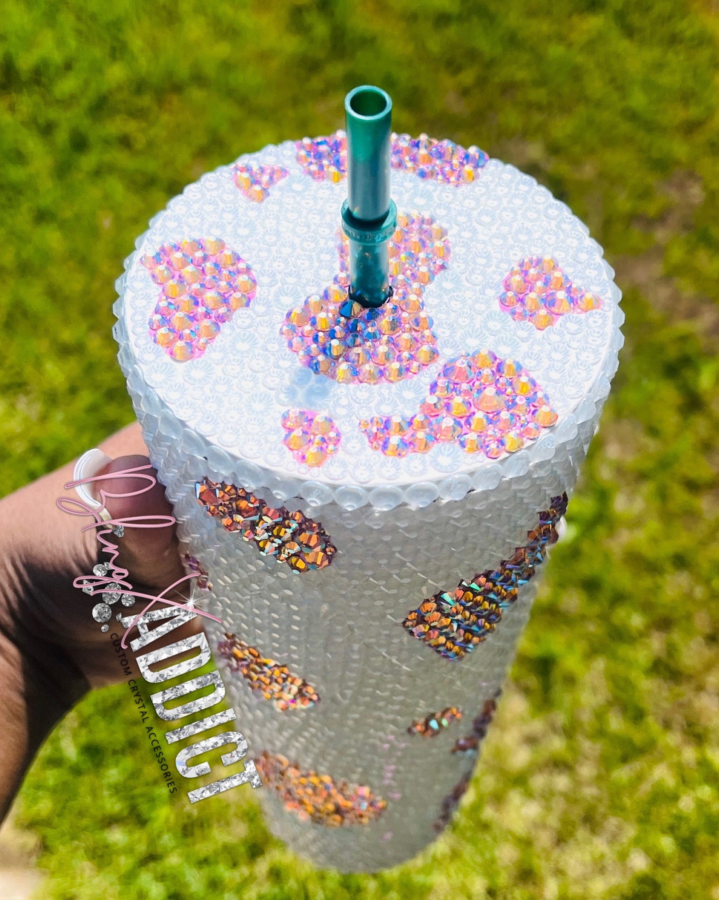 Need Some Milk? Custom Cow Print Crystal Starbucks Tumbler Cup with Straw