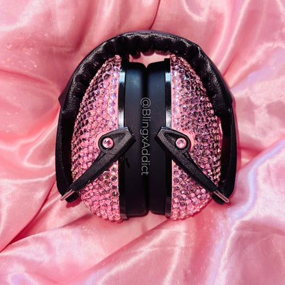 Bedazzled Hearing Protection with Crystals | Bling Earmuffs | Lightweight, Foldable, NRR 20dB