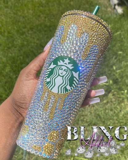 Winnie the Pooh Crystal Bling Tumbler Cup: Hunny Bear Starbucks Cup