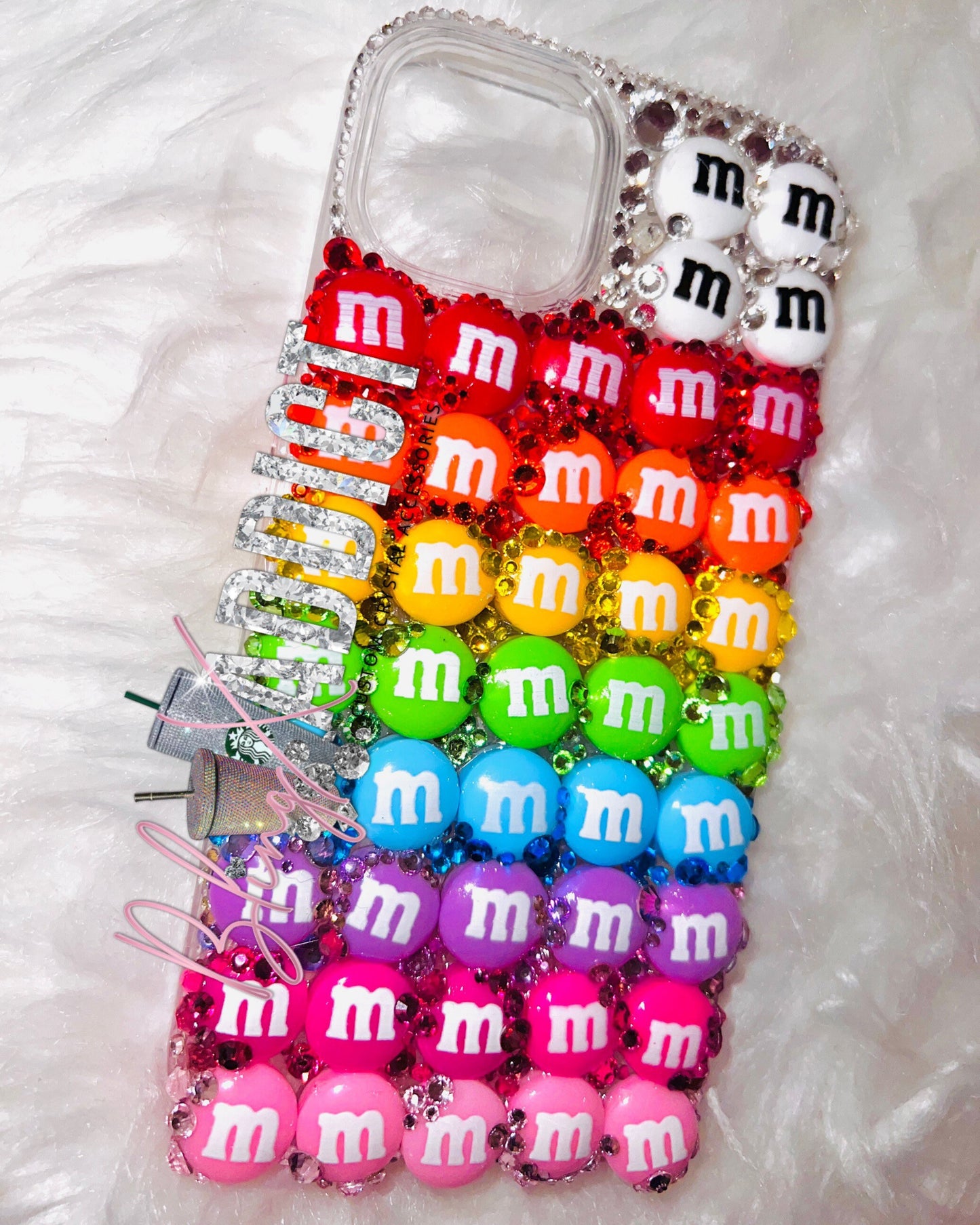 Rainbow M&M Crystal Candy Phone Case