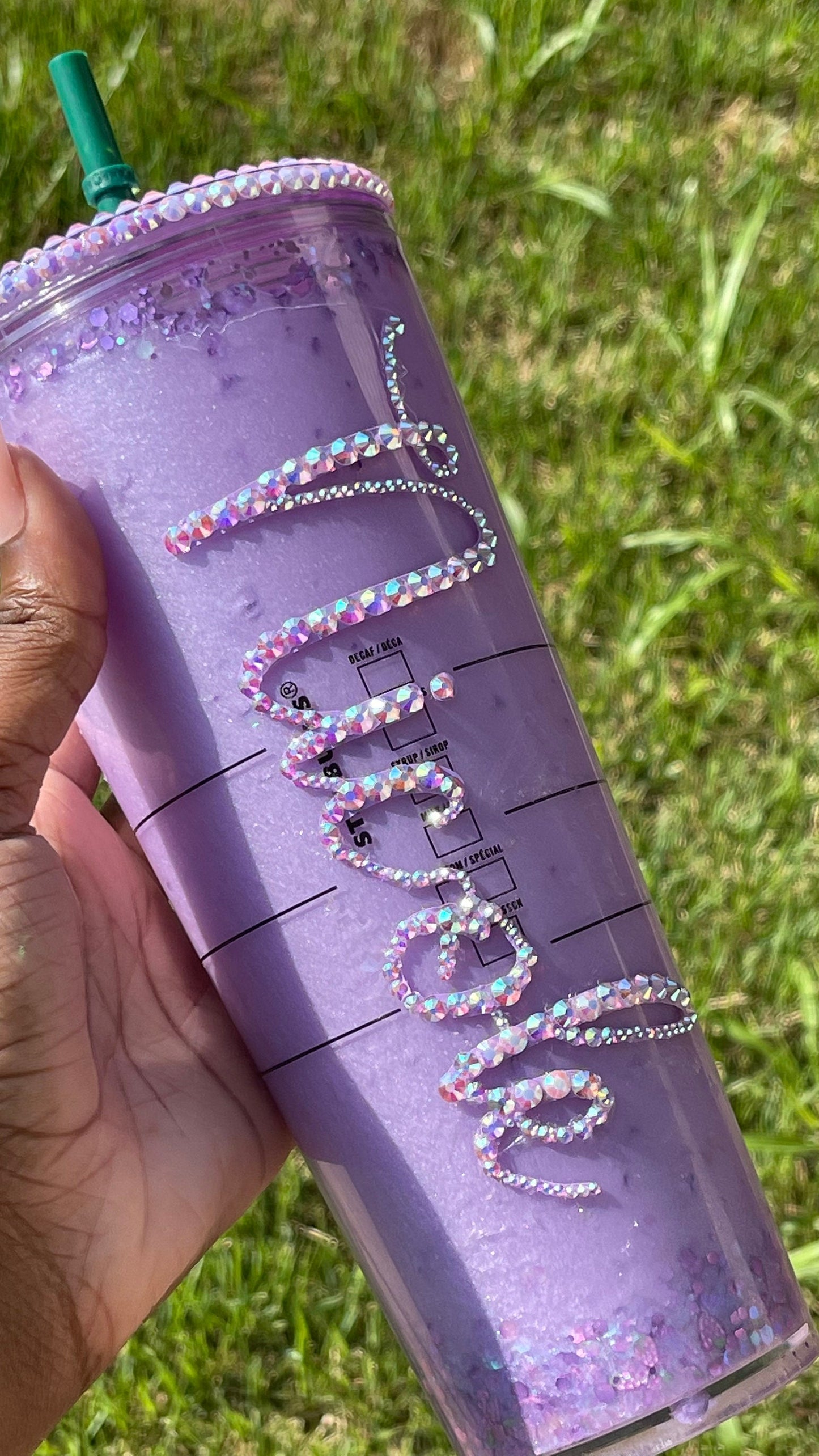 Glitter Liquid Customized Snow Globe Starbucks Tumbler Cup