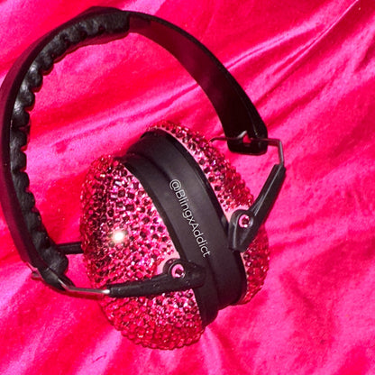 Bedazzled Hearing Protection with Crystals | Bling Earmuffs | Lightweight, Foldable, NRR 20dB