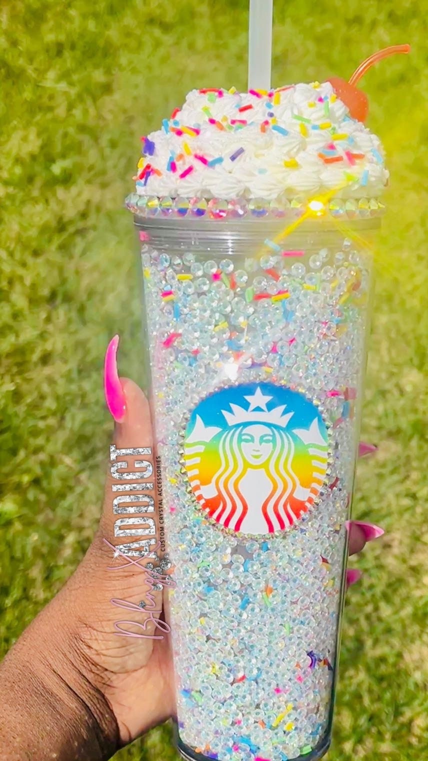 Cherry on Top Frosted Crystal Craze Tumbler 16oz or 24oz Cup