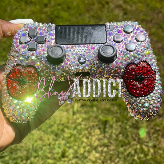 PlayStation Babe Crystal Bling Lips Wireless PS4 or PS5 Controller