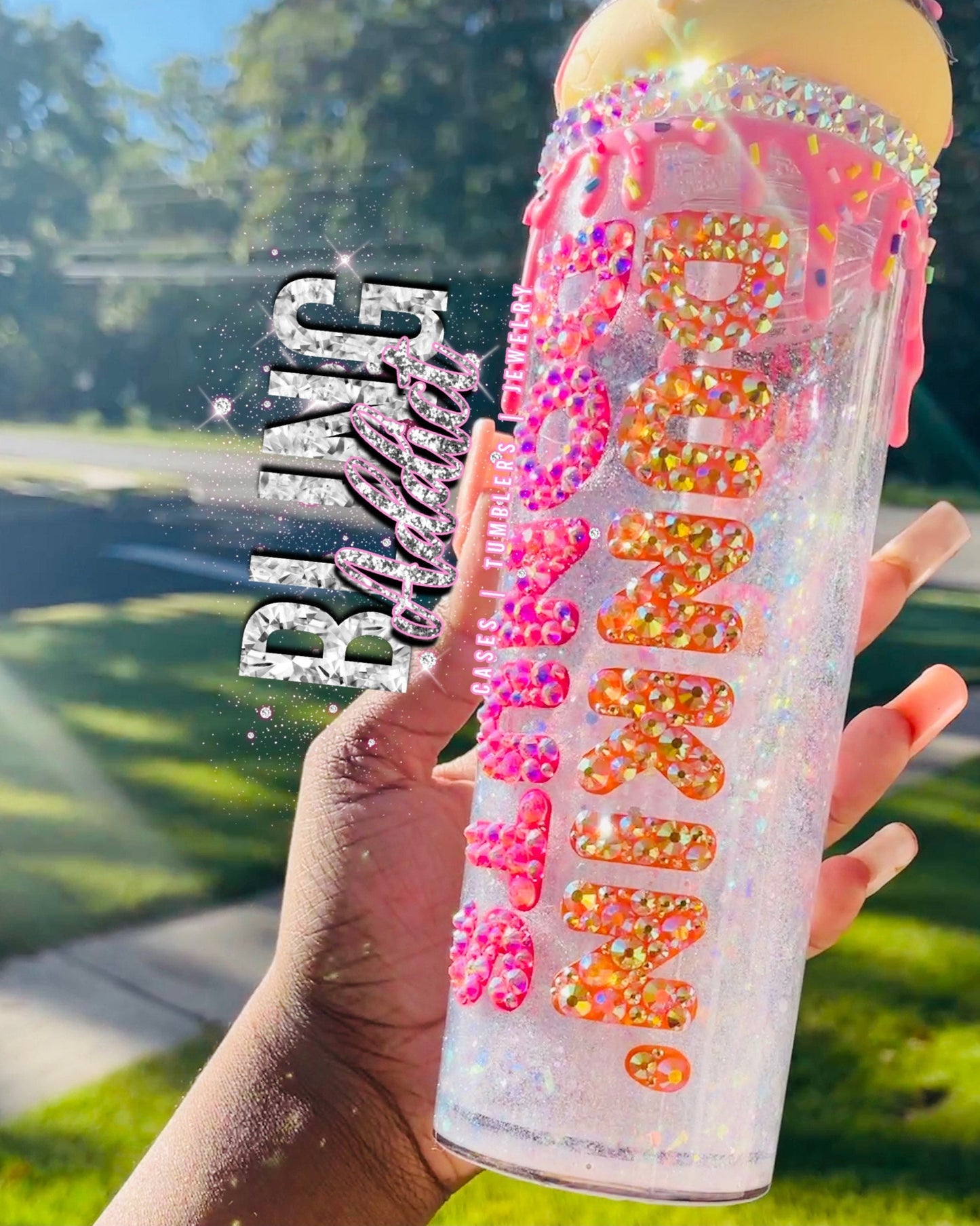 Donut Glitter Globe Tumbler: Sparkly Floating Glitter Cup