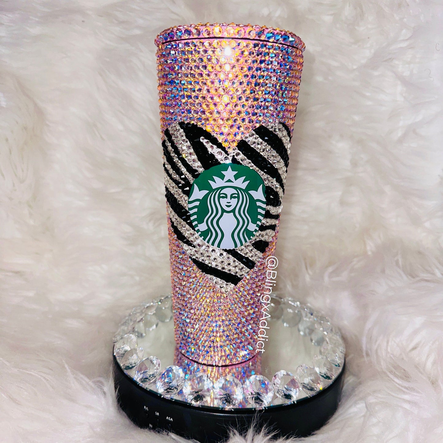 Power Puff Bae Crystal Bling Custom 24oz Starbucks Rhinestone Tumbler Cup