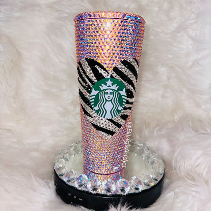 Power Puff Bae Crystal Bling Custom 24oz Starbucks Rhinestone Tumbler Cup