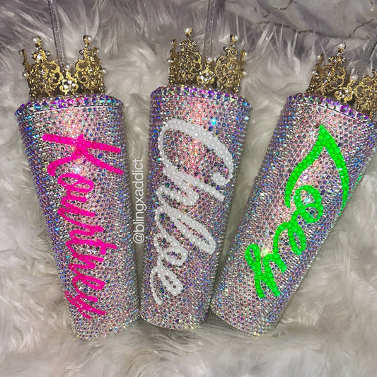 Custom Swarovski Crystal Starbucks Tumbler: 'I'm The Queen' Bling Cup - Bling Addict